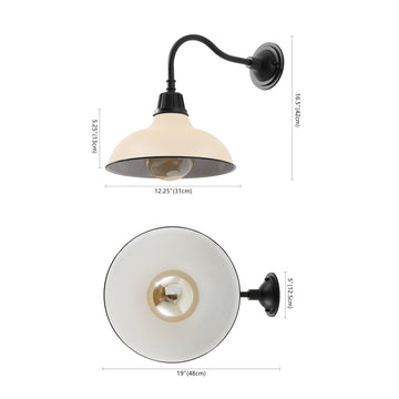Aurora 12.25" Farmhouse Industrial Indoor/Outdoor Iron LED Gooseneck Arm Outdoor Sconce